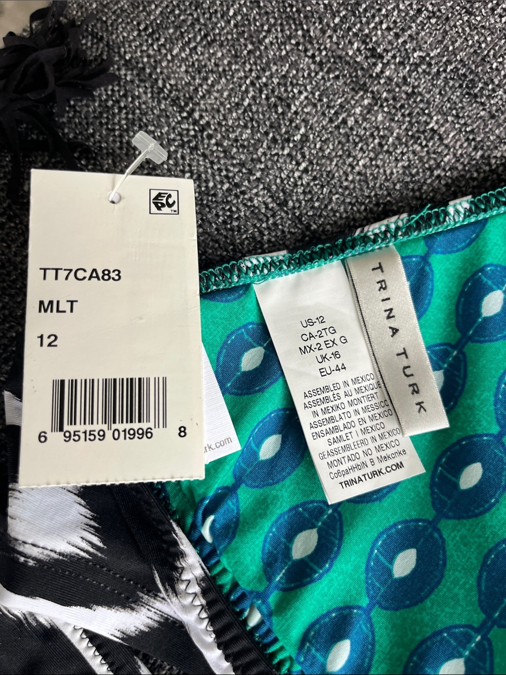Trina Turk Multicolor & Black Patterned Women’s Bikini - Picture 9 of 9